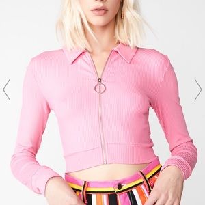 💓NWT Cute zip up cropped sweater💓